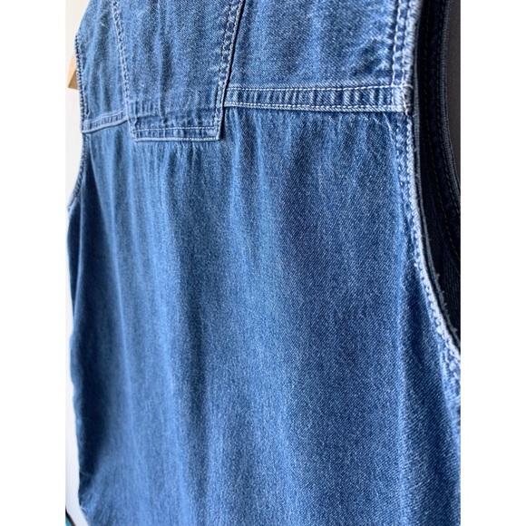 Medium, Levi’s, vintage classic denim boyfriend sleeveless button down top - Picture 12 of 15